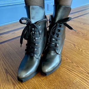 Black combat style boots